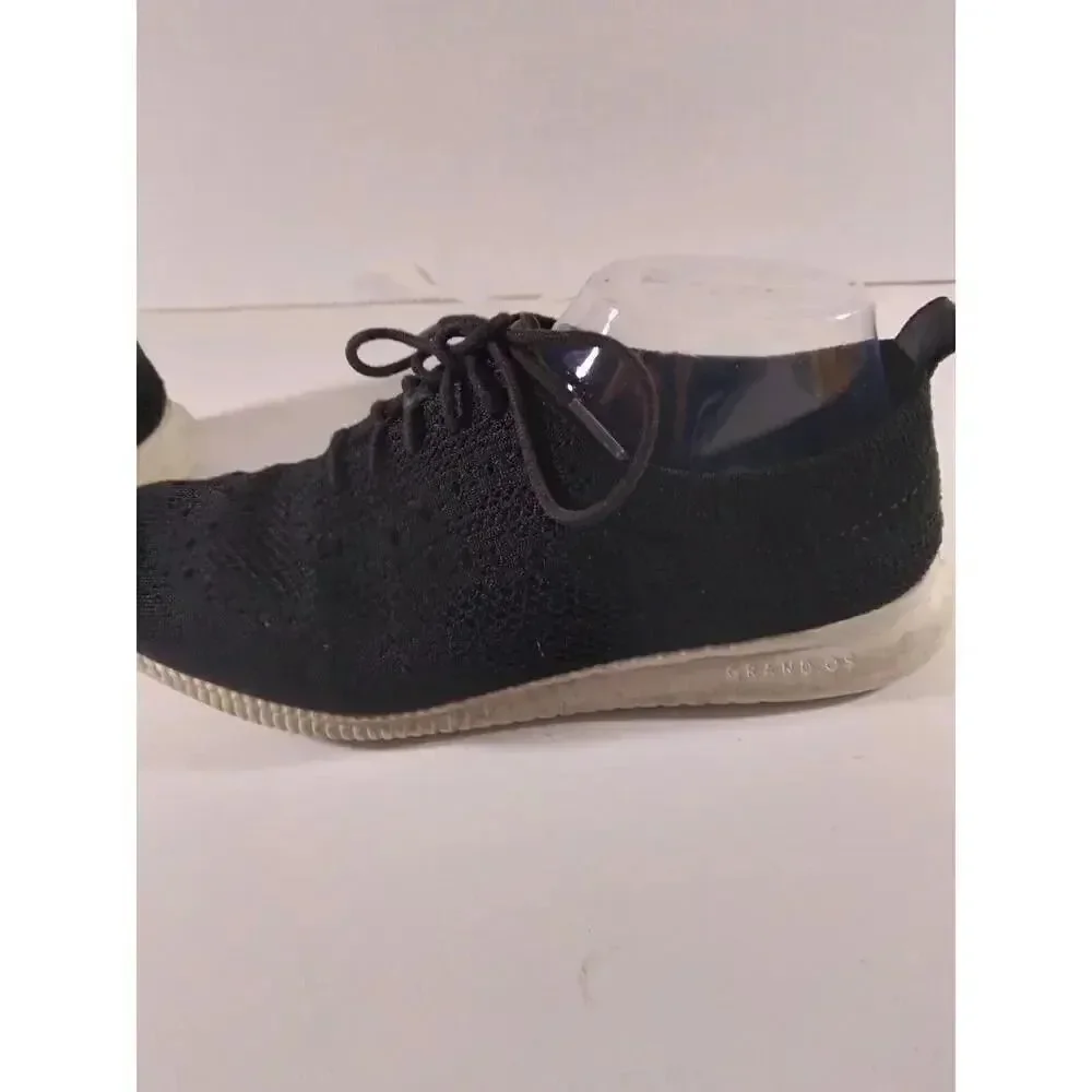 Cole Hann Grand.0S Black Fabric Lightweight Perferated Lace Up Shoes Sz 9 B